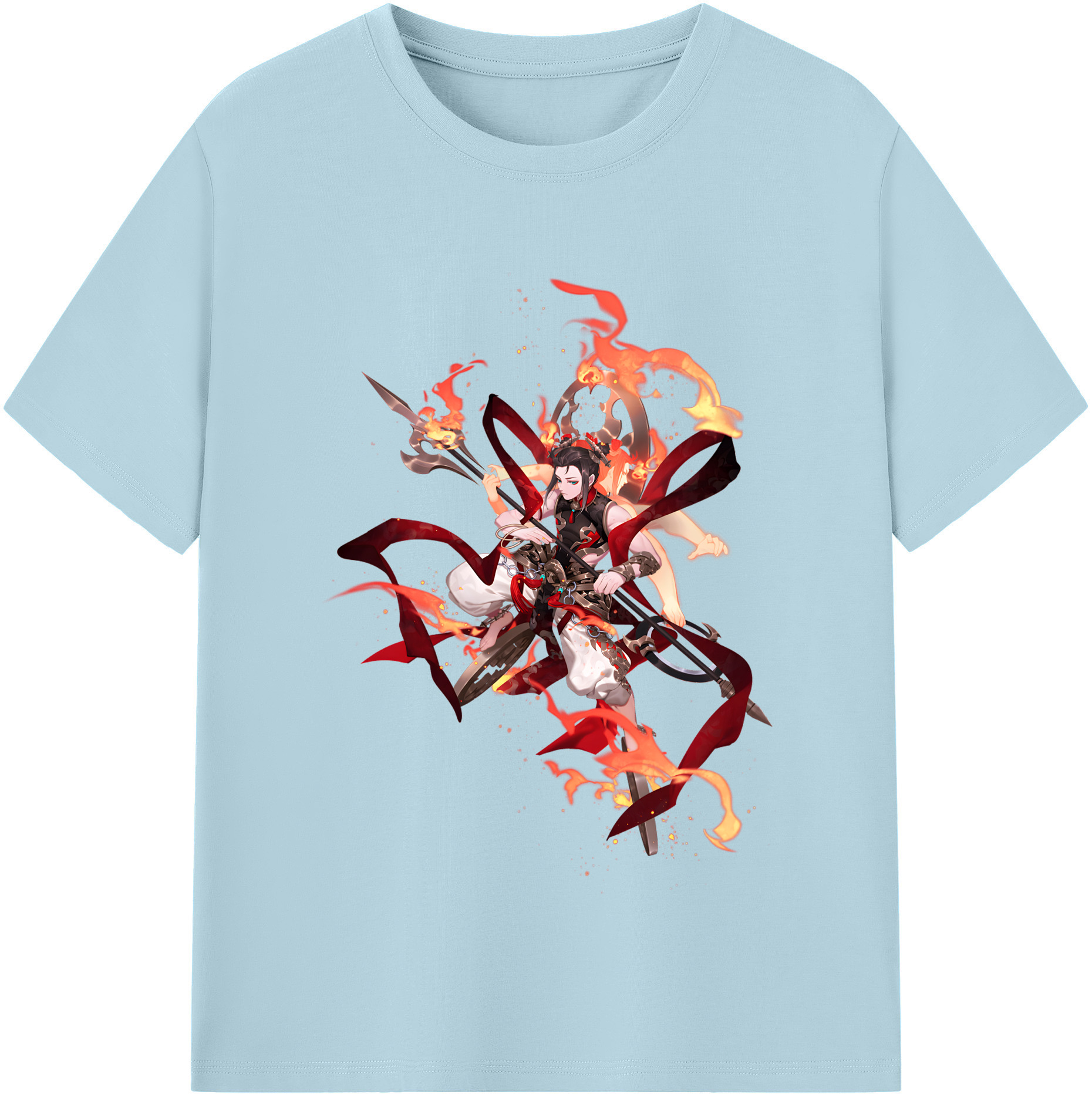 （画像用） Ne Zha 2 ナタ 魔童の大暴れ 綿100％半袖Tシャツ（フロントプリント）